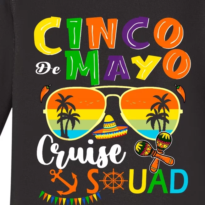 Cinco De Mayo Cruise Squad 2024 Summer Vacation Baby Long Sleeve Bodysuit