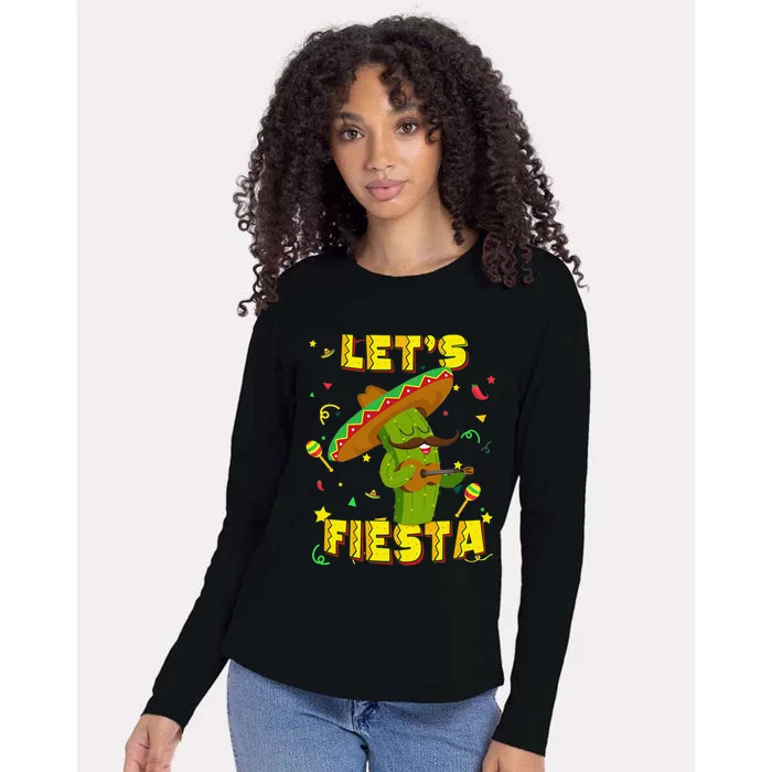 Cinco De Mayo Let's Fiesta Cactus Sombrero Hat Gift Womens Cotton Relaxed Long Sleeve T-Shirt