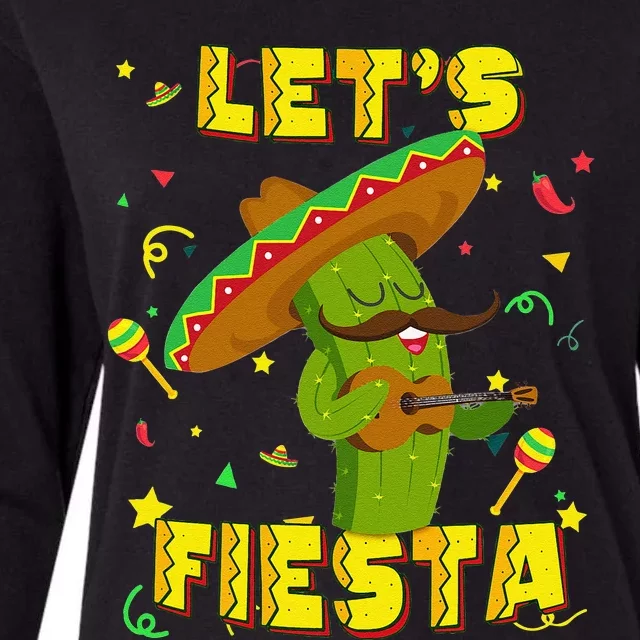 Cinco De Mayo Let's Fiesta Cactus Sombrero Hat Gift Womens Cotton Relaxed Long Sleeve T-Shirt