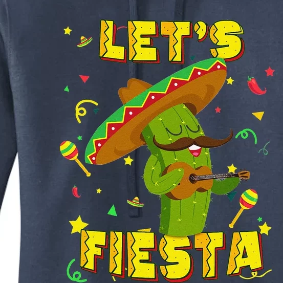 Cinco De Mayo Let's Fiesta Cactus Sombrero Hat Gift Women's Pullover Hoodie