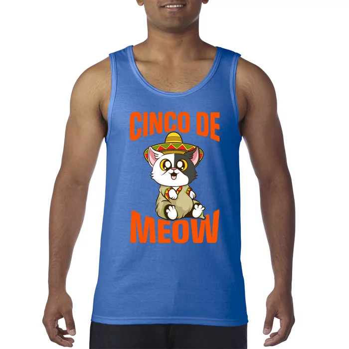 Cinco De Meow Funny Cat Lover Kitty Kitten O De Mayo Gift Tank Top