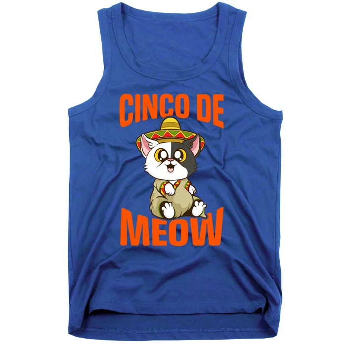 Cinco De Meow Funny Cat Lover Kitty Kitten O De Mayo Gift Tank Top