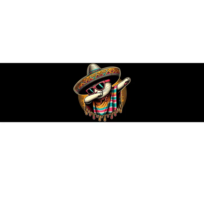 Cinco De Mayo Cat Dabbing Poncho Sombrero Mexican Fiesta Bumper Sticker