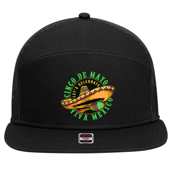 Cinco De Mayo Viva Mexico 7 Panel Mesh Trucker Snapback Hat