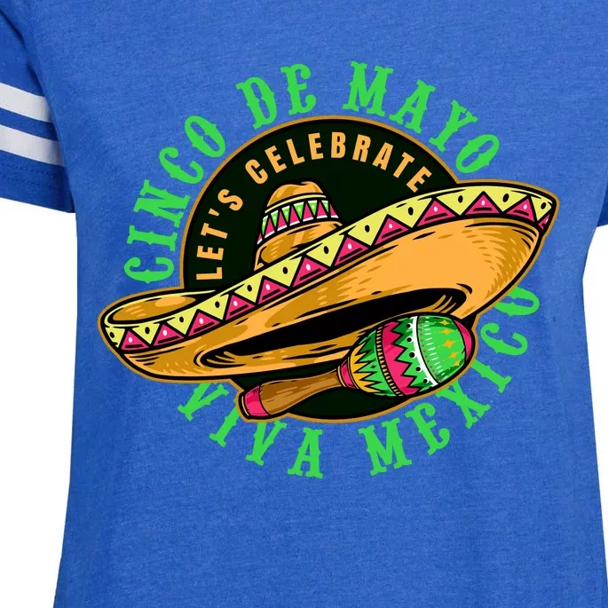 Cinco De Mayo Viva Mexico Enza Ladies Jersey Football T-Shirt