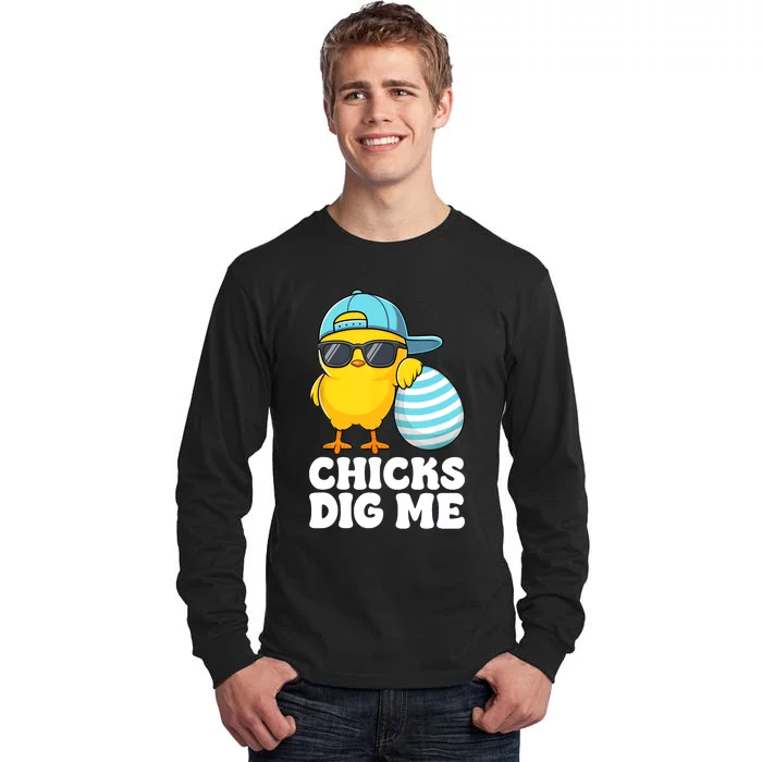 Chicks Dig Me Easter Happy Easter Funny Tall Long Sleeve T-Shirt