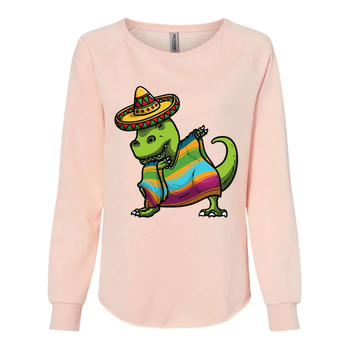 Cinco De Mayo Dinosaurs Dab Mexican Dinosaur Womens California Wash Sweatshirt