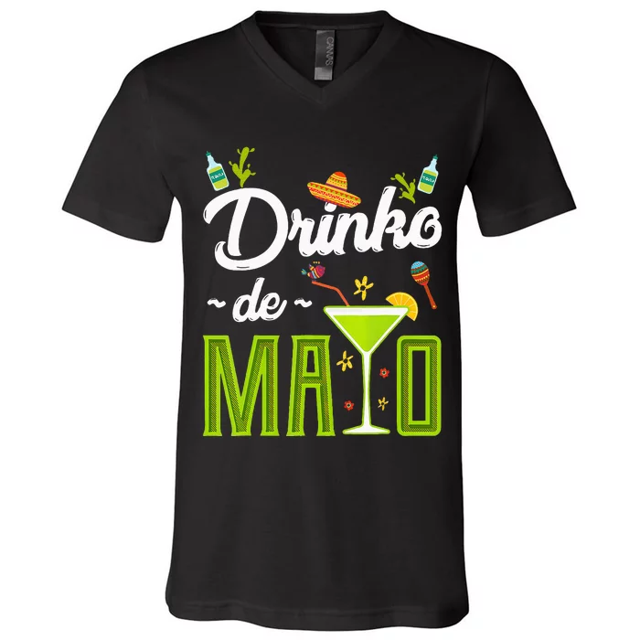 Cinco De Mayo Drinko De Mayo Fiesta Mexican Party V-Neck T-Shirt