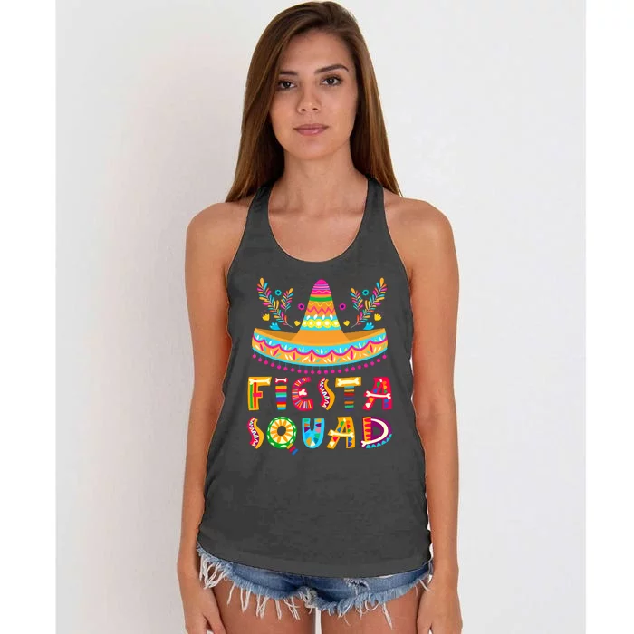 Cinco De Mayo Fiesta Squad Mexican Party Cinco De Mayo Women's Knotted Racerback Tank