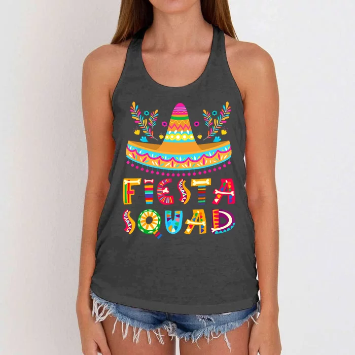 Cinco De Mayo Fiesta Squad Mexican Party Cinco De Mayo Women's Knotted Racerback Tank