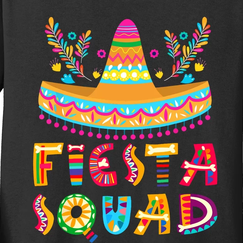 Cinco De Mayo Fiesta Squad Mexican Party Cinco De Mayo Kids Long Sleeve Shirt