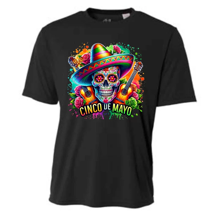 Cinco De Mayo Women Girl Mexican Skull Fiesta 5 De Mayo Cooling Performance Crew T-Shirt