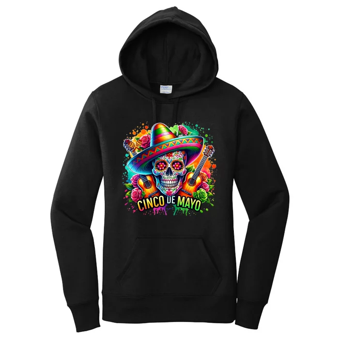 Cinco De Mayo Women Girl Mexican Skull Fiesta 5 De Mayo Women's Pullover Hoodie