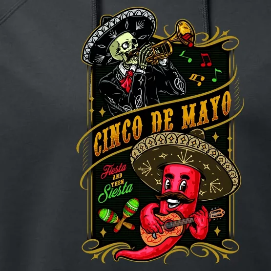 Cinco De Mayo Fiesta And Then Siesta Skeleton Pepper Music Performance Fleece Hoodie