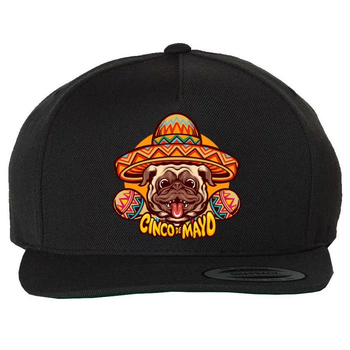 Cinco De Mayo Cute Pug Wool Snapback Cap