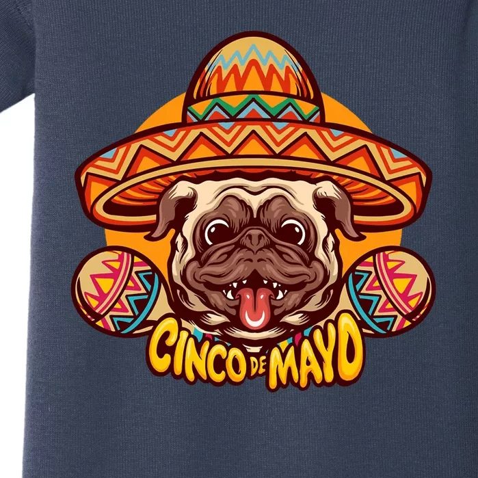 Cinco De Mayo Cute Pug Baby Bodysuit