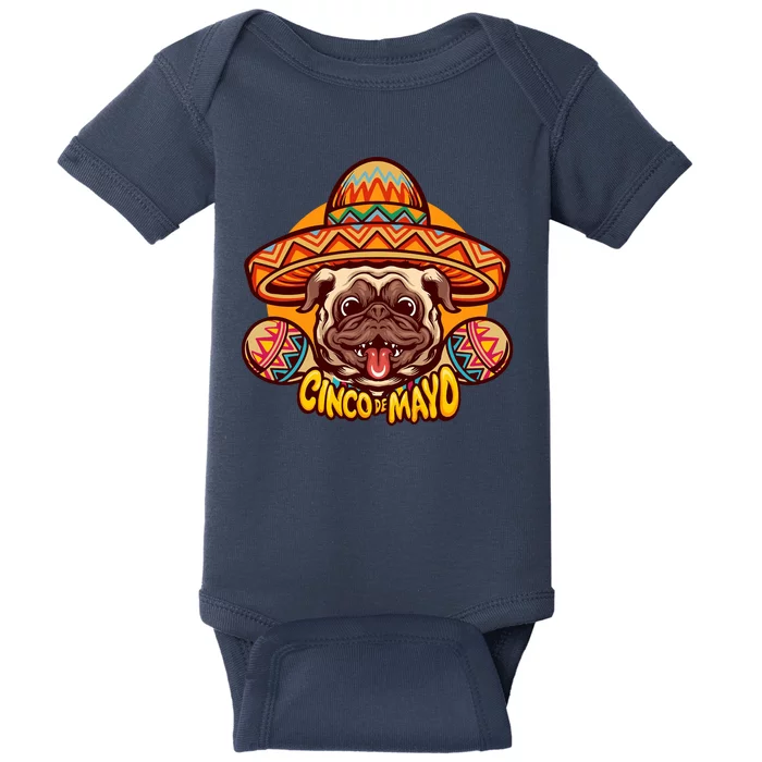 Cinco De Mayo Cute Pug Baby Bodysuit