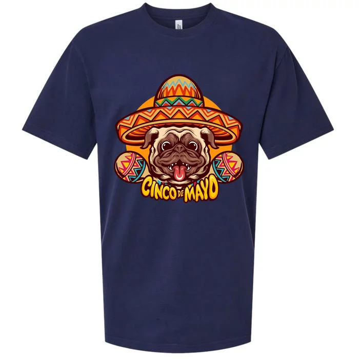 Cinco De Mayo Cute Pug Sueded Cloud Jersey T-Shirt