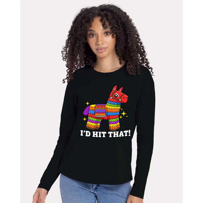 Cinco De Mayo Id Hit That Funny Pinata Womens Cotton Relaxed Long Sleeve T-Shirt