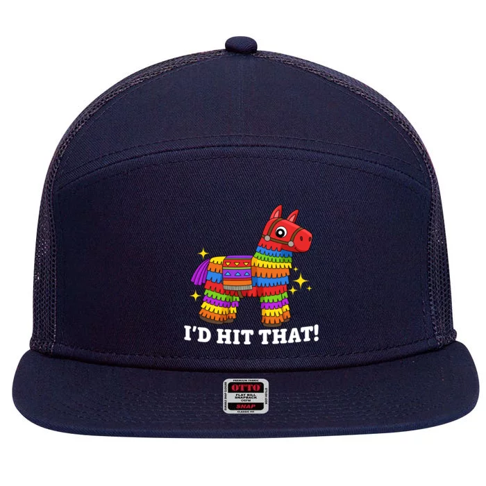 Cinco De Mayo Id Hit That Funny Pinata 7 Panel Mesh Trucker Snapback Hat