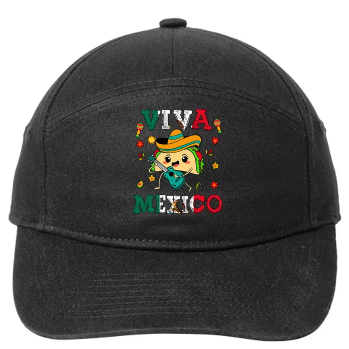 Cinco De Mayo Outfit Viva Mexico Mexican Funny Taco 7-Panel Snapback Hat