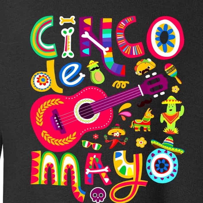 Cinco De Mayo Mexican Taco Guitar Fiesta Cinco De Mayo Toddler Sweatshirt