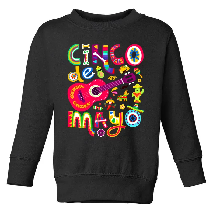 Cinco De Mayo Mexican Taco Guitar Fiesta Cinco De Mayo Toddler Sweatshirt