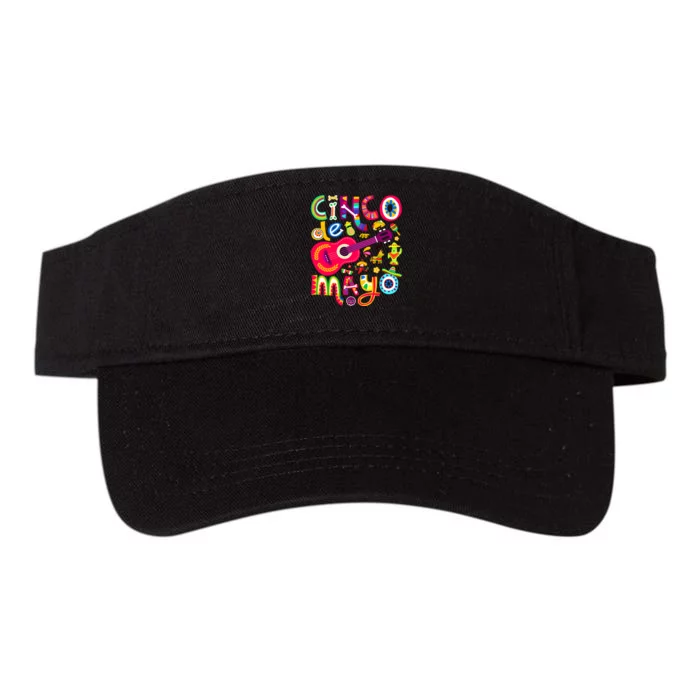 Cinco De Mayo Mexican Taco Guitar Fiesta Cinco De Mayo Valucap Bio-Washed Visor