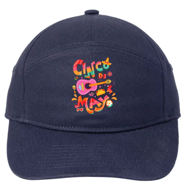 Cinco De Mayo Mexican Fiesta 5 De Mayo 7-Panel Snapback Hat