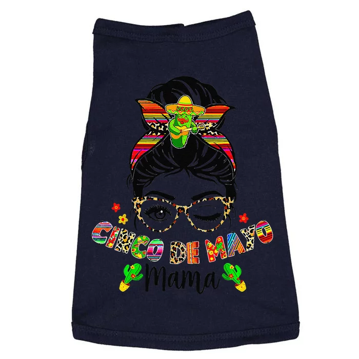 Cinco De Mayo Mama Messy Bun Mexican Mother's Day Mom Doggie Tank