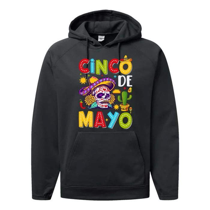 Cinco De Mayo Mexican Fiesta Squad 5 De Mayo For Mexican Performance Fleece Hoodie