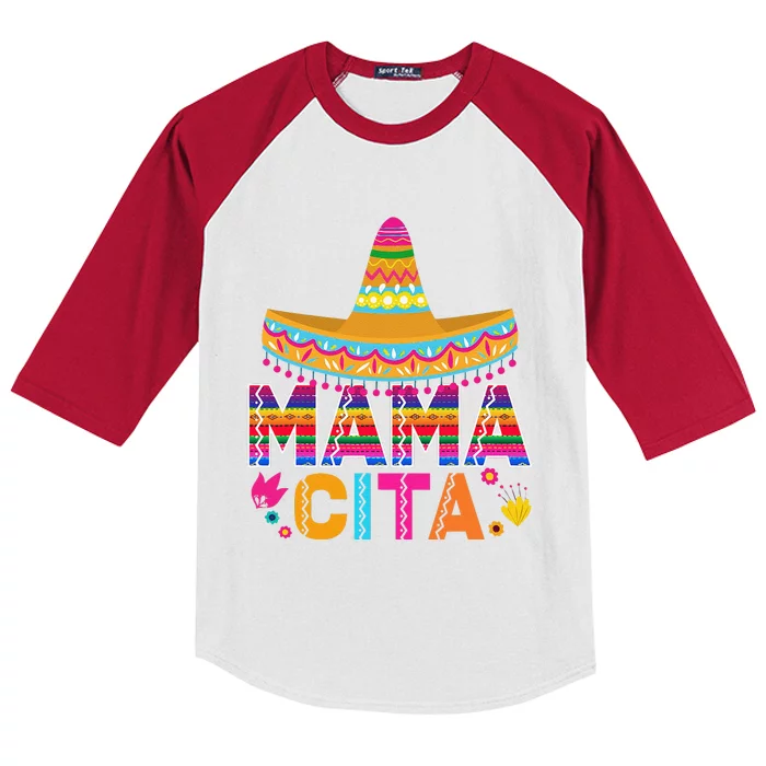 Cinco De Mayo Mamacita Flower Mama Cita Mexican Gift Kids Colorblock Raglan Jersey