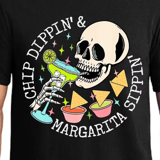 Chip Dippin Margarita Sippin Funny Skull Skeleton Pajama Set