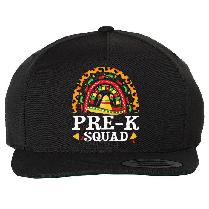 Cinco De Mayo Rainbow Leopard PreK Squad Teacher Wool Snapback Cap