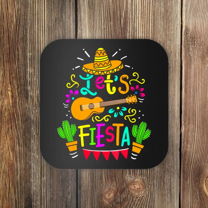 Cinco De Mayo Mexican Guitar Cactus For Women Girl Coaster