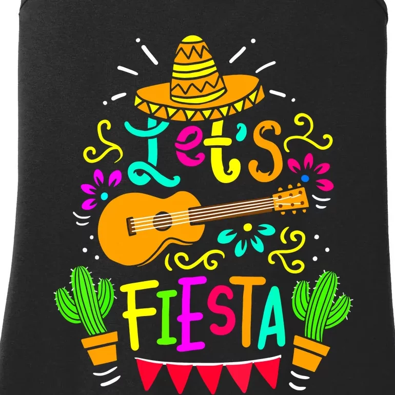 Cinco De Mayo Mexican Guitar Cactus For Women Girl Ladies Essential Tank