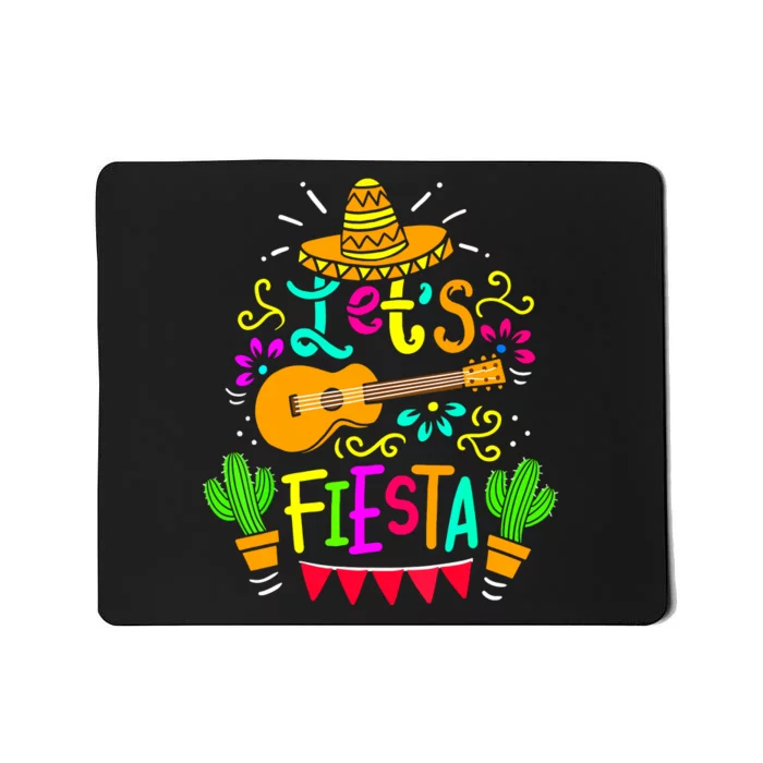 Cinco De Mayo Mexican Guitar Cactus For Women Girl Mousepad