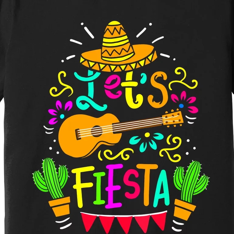 Cinco De Mayo Mexican Guitar Cactus For Women Girl Premium T-Shirt