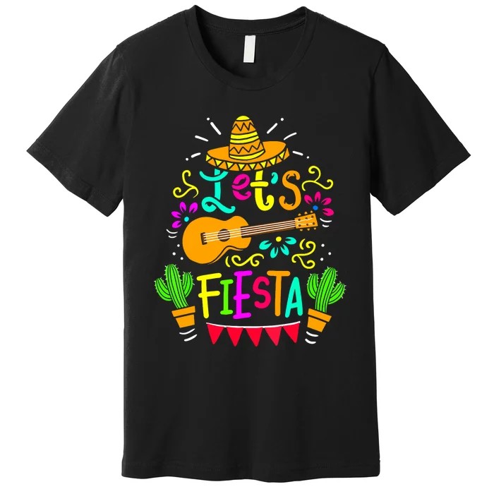 Cinco De Mayo Mexican Guitar Cactus For Women Girl Premium T-Shirt