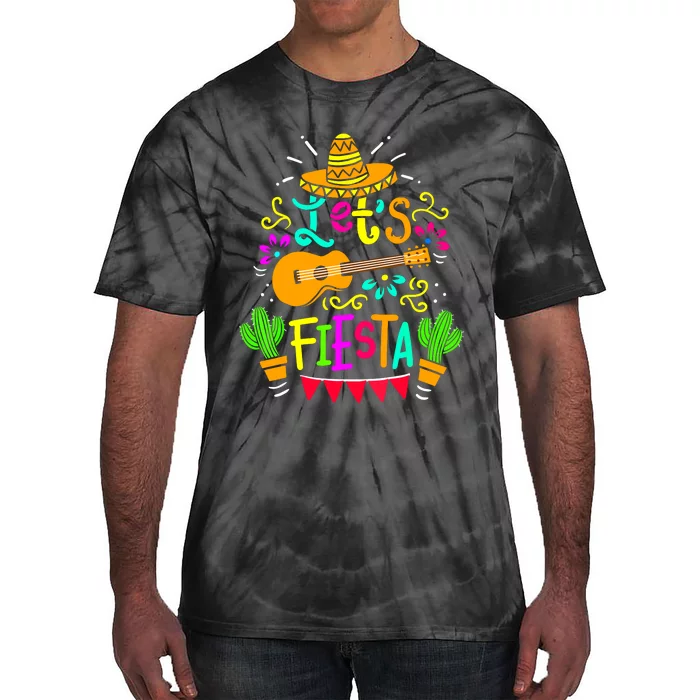 Cinco De Mayo Mexican Guitar Cactus For Women Girl Tie-Dye T-Shirt