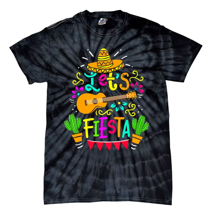 Cinco De Mayo Mexican Guitar Cactus For Women Girl Tie-Dye T-Shirt