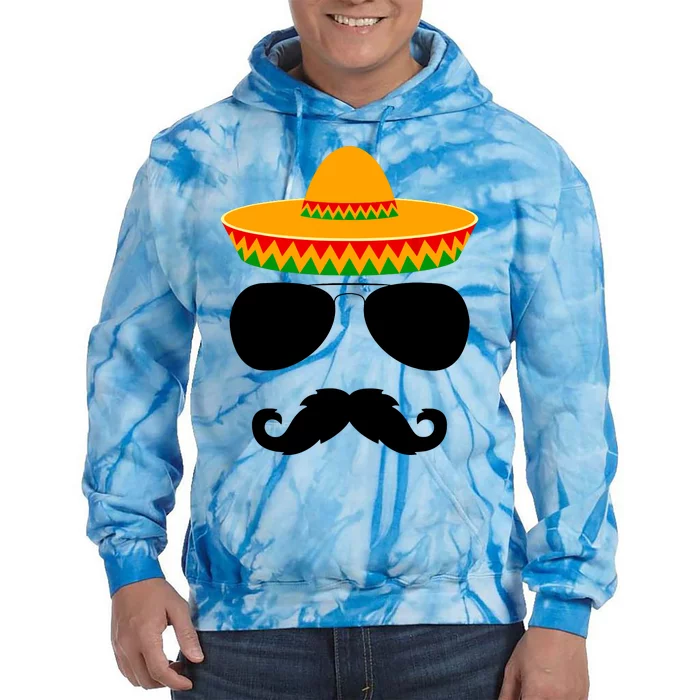 Cinco De Mayo Party Funny Cinco De Mayo Mustache Face Tie Dye Hoodie