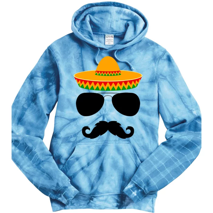 Cinco De Mayo Party Funny Cinco De Mayo Mustache Face Tie Dye Hoodie