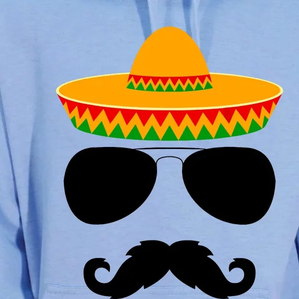 Cinco De Mayo Party Funny Cinco De Mayo Mustache Face Unisex Surf Hoodie