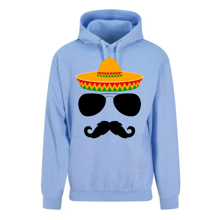 Cinco De Mayo Party Funny Cinco De Mayo Mustache Face Unisex Surf Hoodie