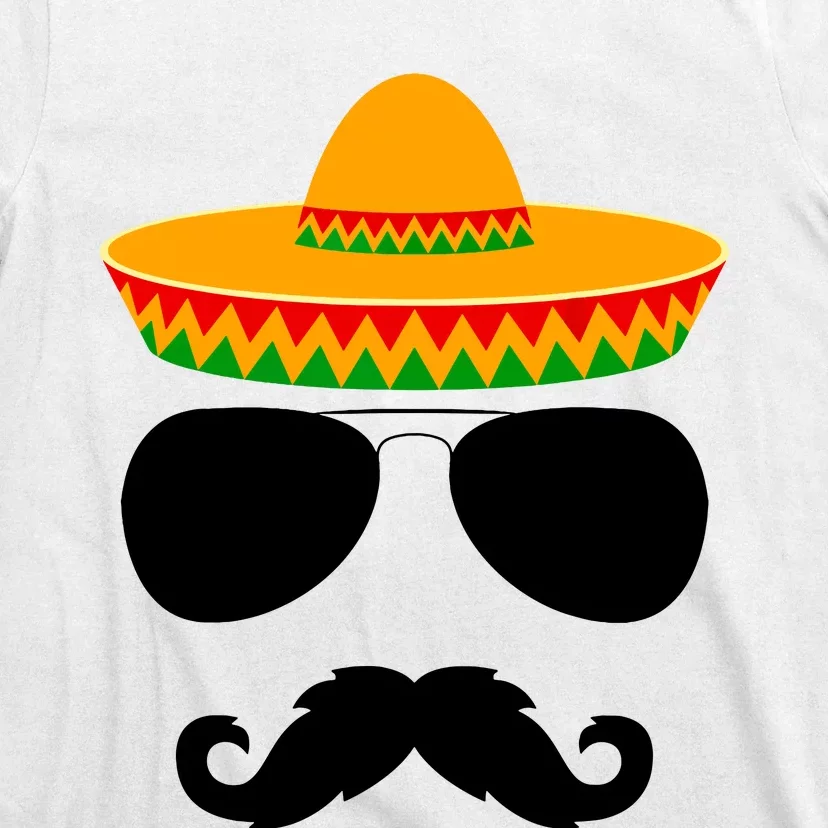 Cinco De Mayo Party Funny Cinco De Mayo Mustache Face T-Shirt