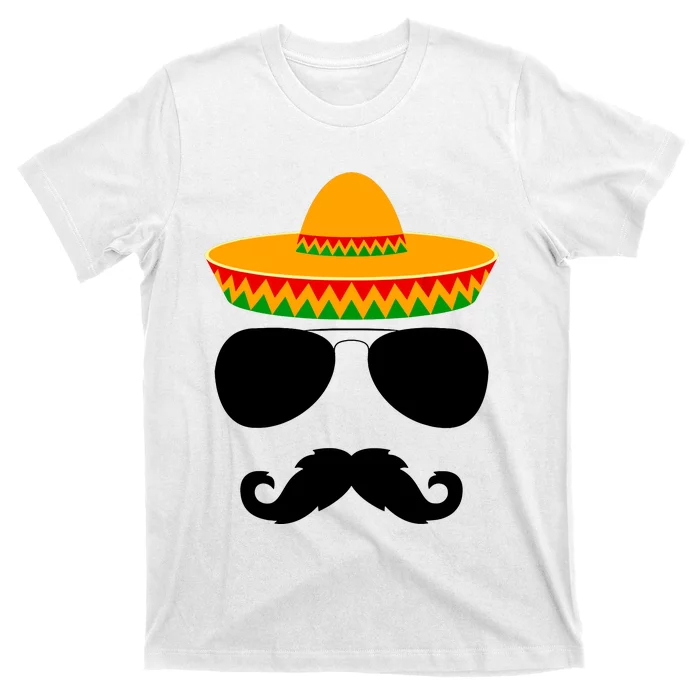 Cinco De Mayo Party Funny Cinco De Mayo Mustache Face T-Shirt