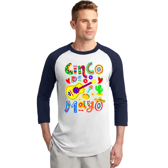 Cinco De Mayo Girl Baseball Sleeve Shirt