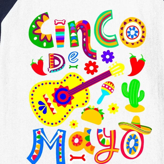 Cinco De Mayo Girl Baseball Sleeve Shirt