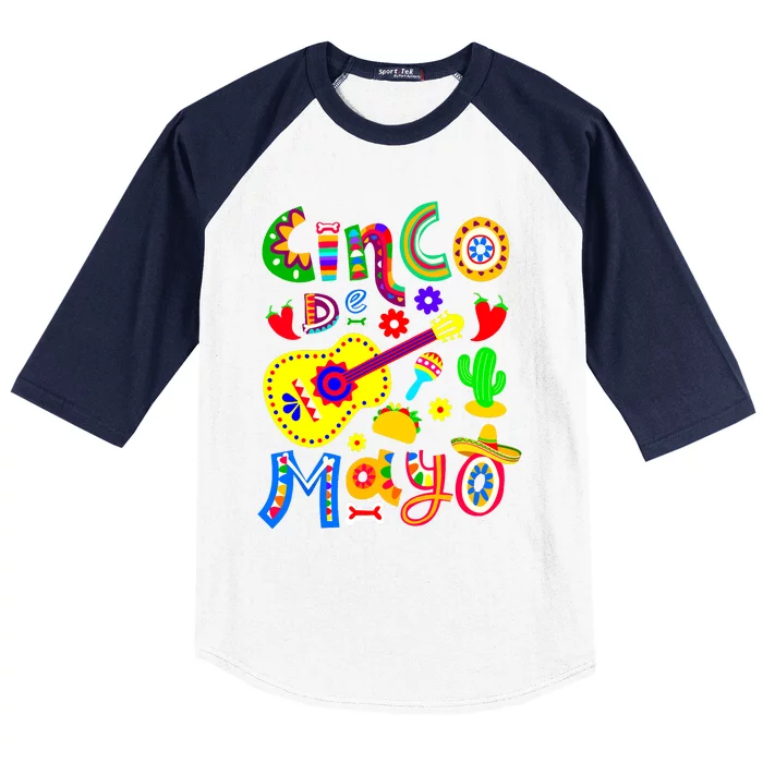 Cinco De Mayo Girl Baseball Sleeve Shirt